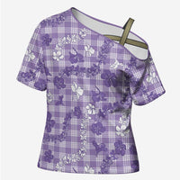 Poni Aloha Hawaii Cross Shoulder Shirt Plumeria Lei With Palaka Motif - Polynesian Pride