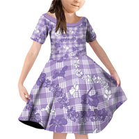 Poni Aloha Hawaii Family Matching Off Shoulder Short Dress and Hawaiian Shirt Plumeria Lei With Palaka Motif - Polynesian Pride