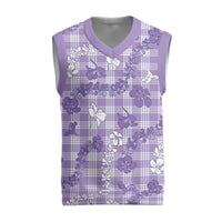 Poni Aloha Hawaii Christmas Knitted V-Neck Vest Plumeria Lei With Palaka Motif - Polynesian Pride