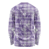 Poni Aloha Hawaii Long Sleeve Shirt Plumeria Lei With Palaka Motif - Polynesian Pride