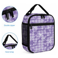 Poni Aloha Hawaii Lunch Bag Plumeria Lei With Palaka Motif