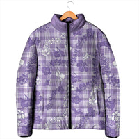 Poni Aloha Hawaii Padded Jacket Plumeria Lei With Palaka Motif - Polynesian Pride