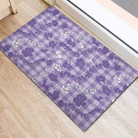 Poni Aloha Hawaii Rubber Doormat Plumeria Lei With Palaka Motif - Polynesian Pride