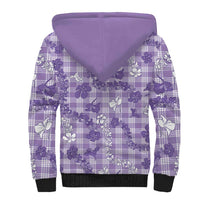 Poni Aloha Hawaii Sherpa Hoodie Plumeria Lei With Palaka Motif - Polynesian Pride