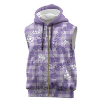 Poni Aloha Hawaii Sleeveless Zip Hoodie Plumeria Lei With Palaka Motif - Polynesian Pride