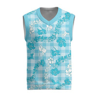 Polu Aloha Hawaii Christmas Knitted V-Neck Vest Plumeria Lei With Palaka Motif - Polynesian Pride