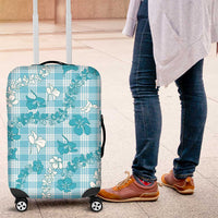 Polu Aloha Hawaii Luggage Cover Plumeria Lei With Palaka Motif - Polynesian Pride