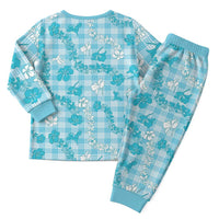Polu Aloha Hawaii Christmas Pajama Set Plumeria Lei With Palaka Motif - Polynesian Pride