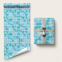 Polu Aloha Hawaii Wrapping Paper Plumeria Lei With Palaka Motif - Polynesian Pride