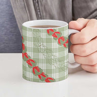 Omaomao Aloha Hawaii Ceramic Mug Rosebud Lei With Palaka Motif - Polynesian Pride