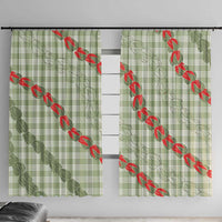 Omaomao Aloha Hawaii Window Curtain Rosebud Lei With Palaka Motif - Polynesian Pride