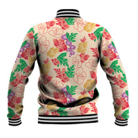 Colorful Aloha Hawaii Hibiscus Orchid Seamless Baseball Jacket