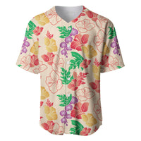 Colorful Aloha Hawaii Hibiscus Orchid Seamless Baseball Jersey
