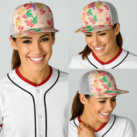 Colorful Aloha Hawaii Hibiscus Orchid Seamless Baseball Net Cap