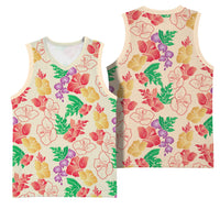 Colorful Aloha Hawaii Hibiscus Orchid Seamless Basketball Jersey