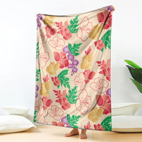 Colorful Aloha Hawaii Hibiscus Orchid Seamless Blanket