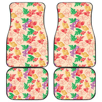 Colorful Aloha Hawaii Hibiscus Orchid Seamless Car Mats