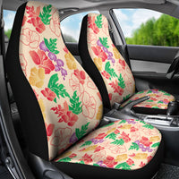 Colorful Aloha Hawaii Hibiscus Orchid Seamless Car Seat Cover