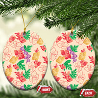 Colorful Aloha Hawaii Hibiscus Orchid Seamless Ceramic Ornament