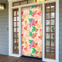 Colorful Aloha Hawaii Hibiscus Orchid Seamless Door Cover