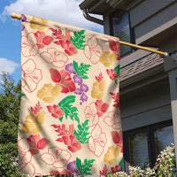 Colorful Aloha Hawaii Hibiscus Orchid Seamless Garden Flag