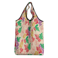 Colorful Aloha Hawaii Hibiscus Orchid Seamless Grocery Bag