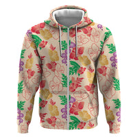 Colorful Aloha Hawaii Hibiscus Orchid Seamless Hoodie