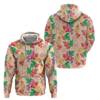 Colorful Aloha Hawaii Hibiscus Orchid Seamless Hoodie