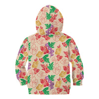 Colorful Aloha Hawaii Hibiscus Orchid Seamless Kid Hoodie