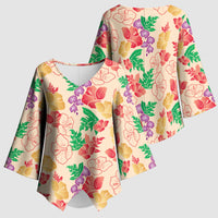 Colorful Aloha Hawaii Hibiscus Orchid Seamless Kimono Sleeve Blouse