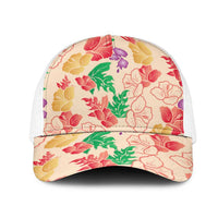 Colorful Aloha Hawaii Hibiscus Orchid Seamless Mesh Trucker Cap