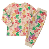 Colorful Aloha Hawaii Hibiscus Orchid Seamless Christmas Pajama Set