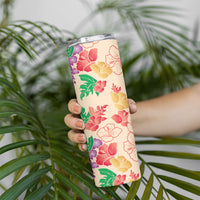 Colorful Aloha Hawaii Hibiscus Orchid Seamless Skinny Tumbler