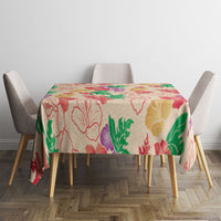 Colorful Aloha Hawaii Hibiscus Orchid Seamless Tablecloth