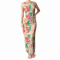 Colorful Aloha Hawaii Hibiscus Orchid Seamless Tank Maxi Dress