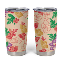Colorful Aloha Hawaii Hibiscus Orchid Seamless Tumbler Cup