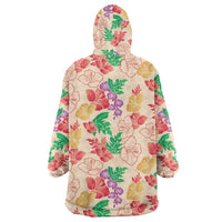Colorful Aloha Hawaii Hibiscus Orchid Seamless Wearable Blanket Hoodie