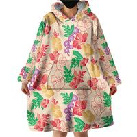 Colorful Aloha Hawaii Hibiscus Orchid Seamless Wearable Blanket Hoodie