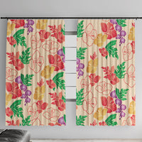 Colorful Aloha Hawaii Hibiscus Orchid Seamless Window Curtain