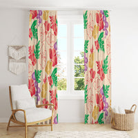 Colorful Aloha Hawaii Hibiscus Orchid Seamless Window Curtain
