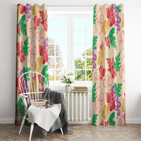 Colorful Aloha Hawaii Hibiscus Orchid Seamless Window Curtain