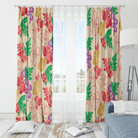 Colorful Aloha Hawaii Hibiscus Orchid Seamless Window Curtain
