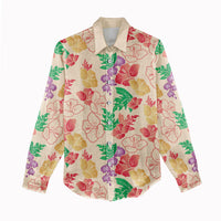 Colorful Aloha Hawaii Hibiscus Orchid Seamless Women Casual Shirt