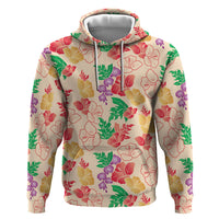 Colorful Aloha Hawaii Hibiscus Orchid Seamless Zip Hoodie