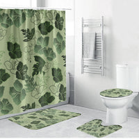 Vesuvian Green Aloha Hawaii Hibiscus Orchid Seamless Bathroom Set