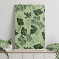 Vesuvian Green Aloha Hawaii Hibiscus Orchid Seamless Canvas Wall Art