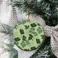Vesuvian Green Aloha Hawaii Hibiscus Orchid Seamless Ceramic Ornament