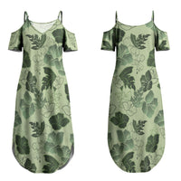 Vesuvian Green Aloha Hawaii Hibiscus Orchid Seamless Couples Matching Summer Maxi Dress and Hawaiian Shirt