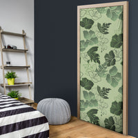 Vesuvian Green Aloha Hawaii Hibiscus Orchid Seamless Door Cover
