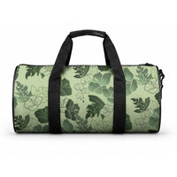 Vesuvian Green Aloha Hawaii Hibiscus Orchid Seamless Duffle Bag